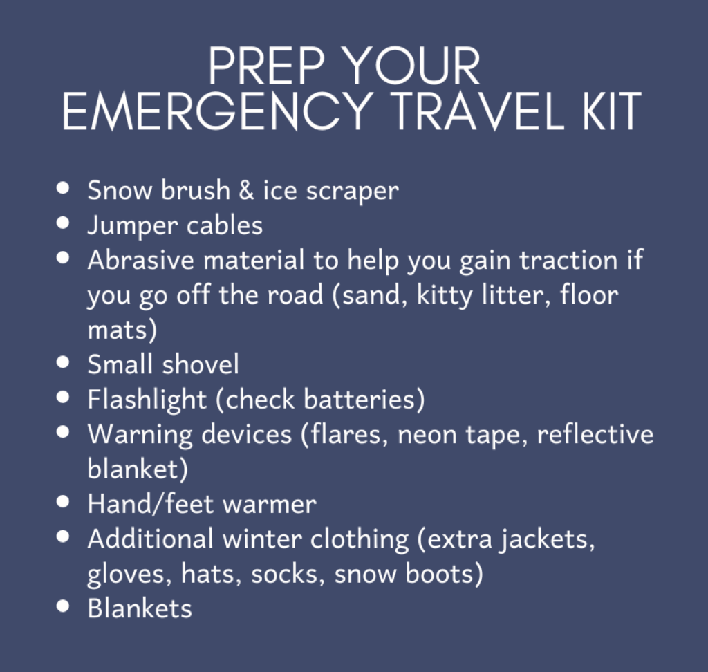 winter driving tips - emergency kit