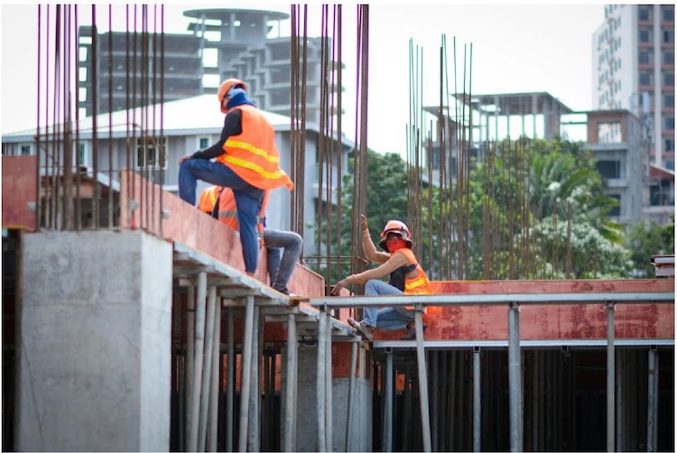 construction workers building site